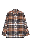 AllSaints Caribou Plaid Button-Up Shirt Jet Black at Nordstrom, R