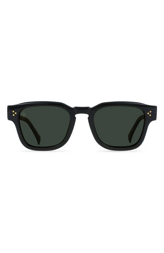 RAEN Rece Polarized Square Sunglasses in Recycled Black/Green Polar at Nordstrom