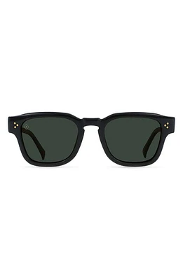 RAEN Rece Polarized Square Sunglasses in Recycled Black/Green Polar at Nordstrom