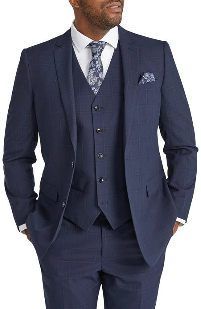 Johnny Bigg Damon Regular Fit Check Suit Jacket Navy at Nordstrom,