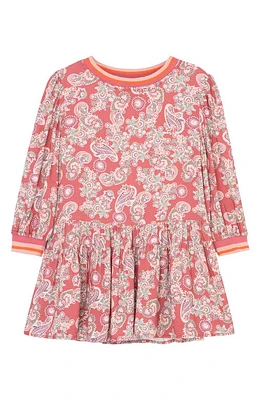 Peek Aren'T You Curious Kids' Paisley Print Tiered Long Sleeve Dress in Red Print at Nordstrom, Size 8