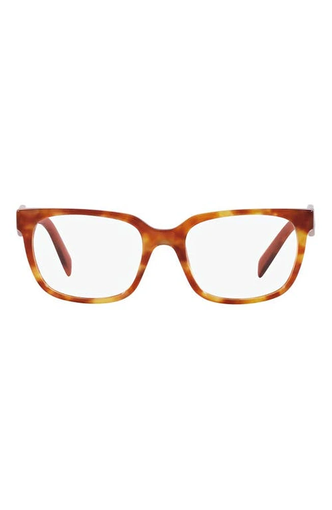 Prada 54mm Rectangular Optical Glasses in Havana Tortoise at Nordstrom