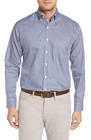 Peter Millar Crown Soft Gingham Sport Shirt in Yankee Blue at Nordstrom, Size Medium