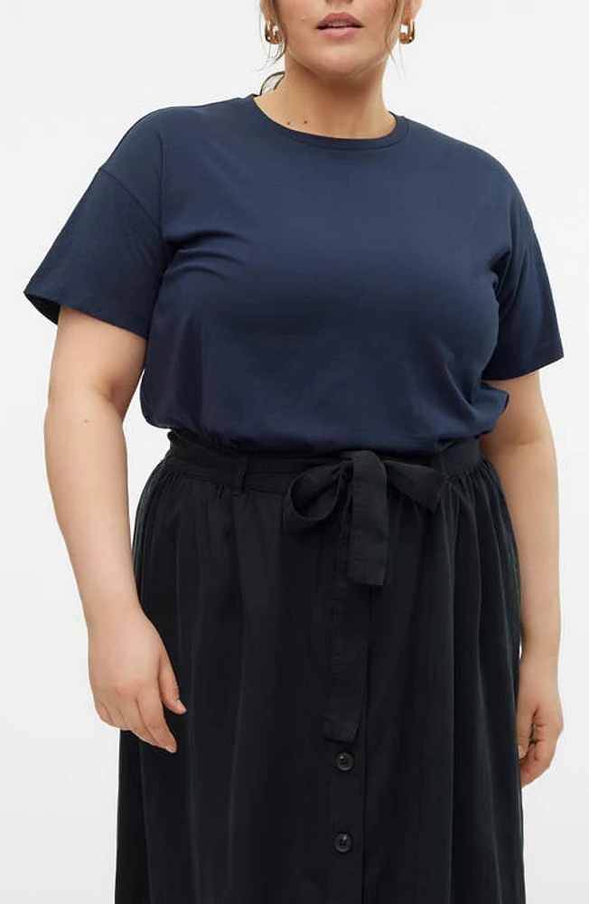 VERO MODA CURVE Mia Jersey T-Shirt Navy Blazer at Nordstrom,