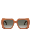 CELINE Bold 3 Dots Square Sunglasses in Shiny Orange /Gradient Brown at Nordstrom