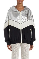 Golden Goose Patchwork Hoodie Windbreaker Silver/Dark Papyrus/Black at Nordstrom, Us