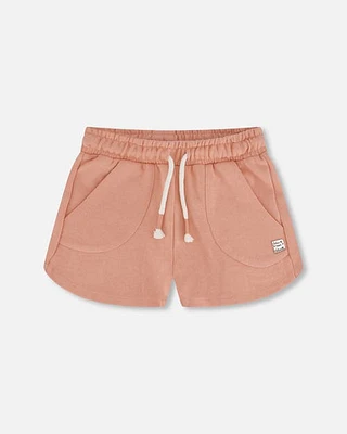 Deux Par Deux Girl's French Terry Short Peach Pink at Nordstrom