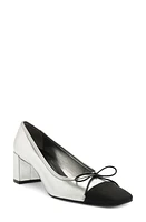 Schutz Arissa Square Toe Pump Prata/Black at Nordstrom,