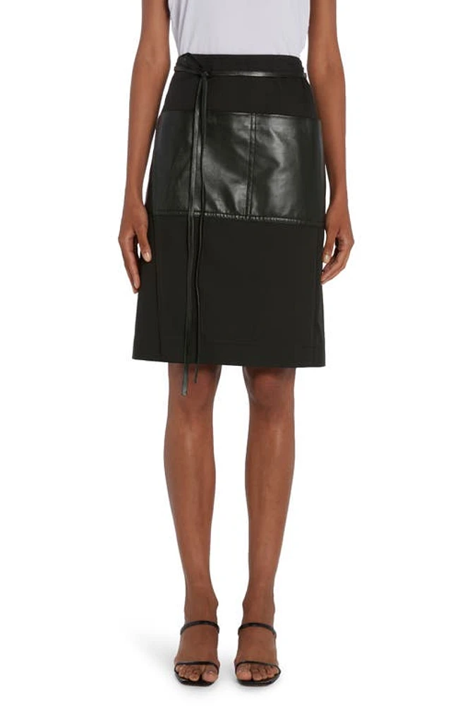 Bottega Veneta Mixed Media Cotton Twill & Leather Wrap Skirt Camping at Nordstrom, Us