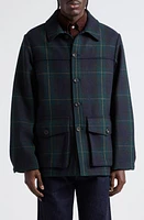 Drake's Johnson Check Melton Wool Donkey Chore Coat Navy at Nordstrom,