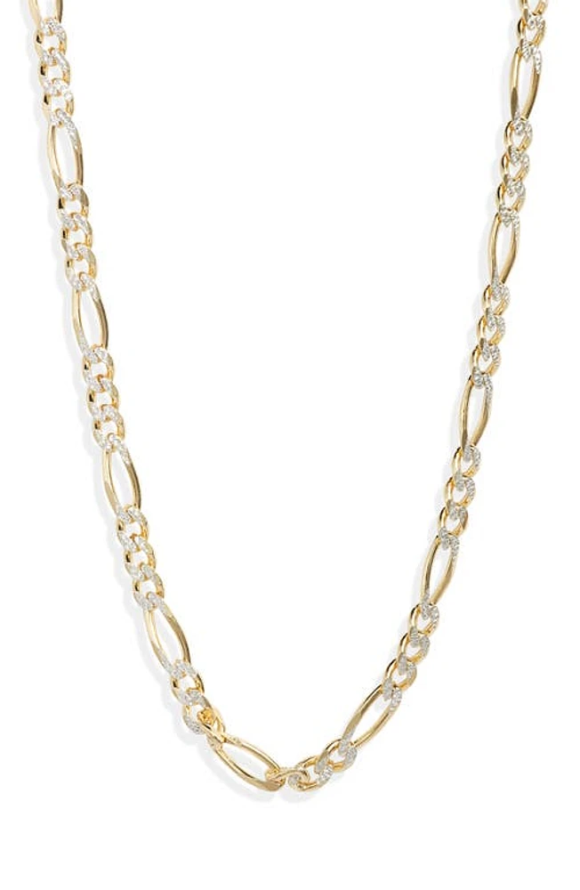 Argento Vivo Sterling Silver Diamond Cut Figaro Chain Necklace in Gold at Nordstrom