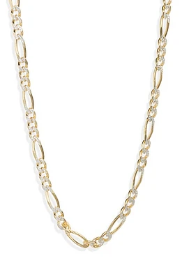 Argento Vivo Sterling Silver Diamond Cut Figaro Chain Necklace in Gold at Nordstrom