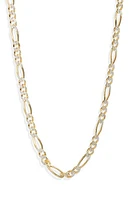 Argento Vivo Sterling Silver Diamond Cut Figaro Chain Necklace in Gold at Nordstrom