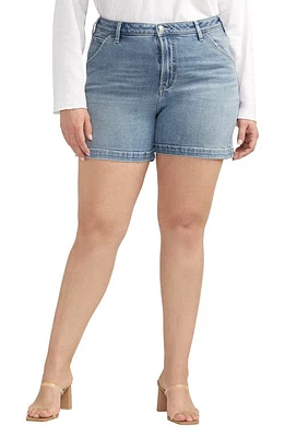 Silver Jeans Co. Sure Thing High Waist Denim Carpenter Shorts Indigo at Nordstrom,