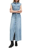 AllSaints Blair Sleeveless Denim Dress Light Indigo at Nordstrom, Us