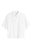 Eileen Fisher Organic Cotton Woven Shirt White at Nordstrom, P