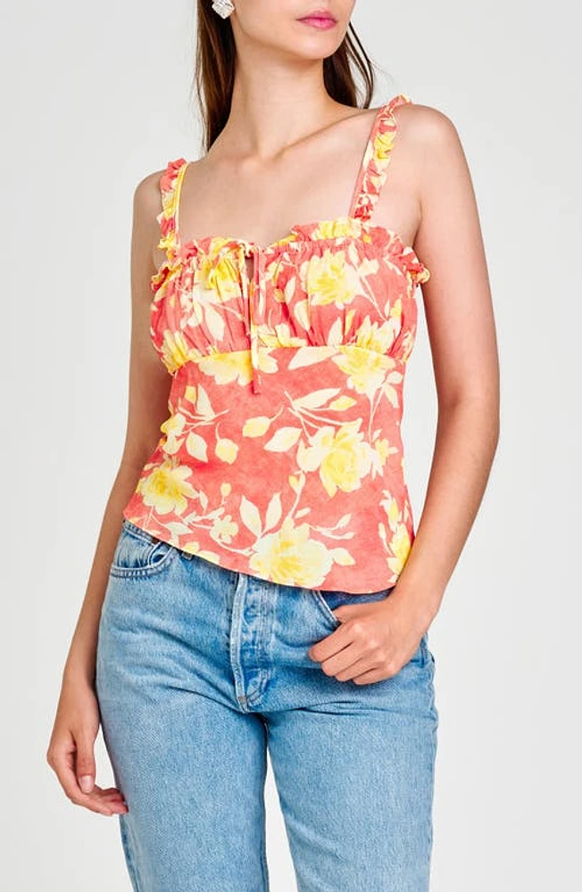 WAYF Cross My Heart Floral Tank Top Amber Roses at Nordstrom,