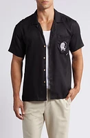 Boardies Yin & Yan Short Sleeve Button-Up Camp Shirt Black at Nordstrom,