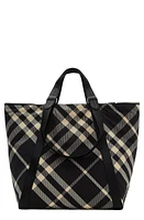 burberry Festival Jacquard Check Canvas Tote in Black/Calico at Nordstrom