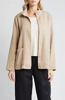 Eileen Fisher Organic Linen & Cotton Jacket Wheat at Nordstrom,