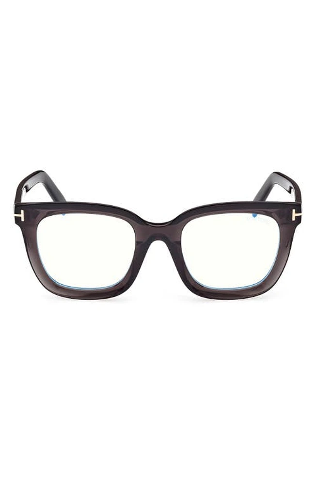 TOM FORD 51mm Square Blue Light Blocking Glasses in Grey/other at Nordstrom