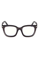 TOM FORD 51mm Square Blue Light Blocking Glasses in Grey/other at Nordstrom