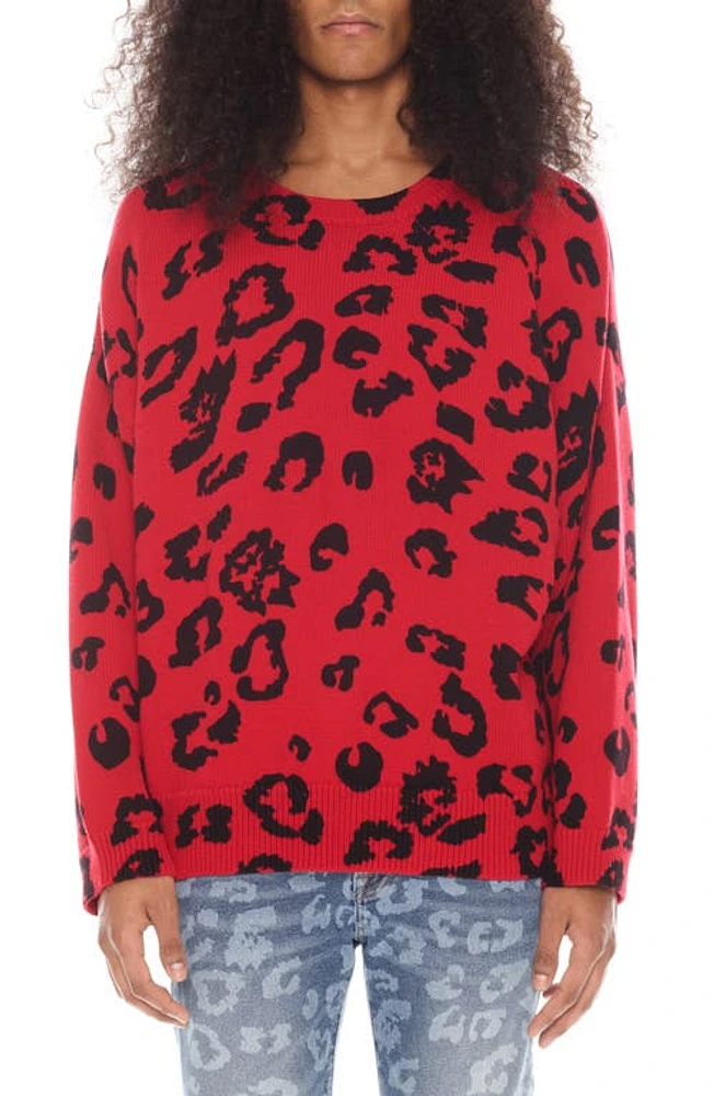 Cult of Individuality Animal Print Sweater Cheetah at Nordstrom,