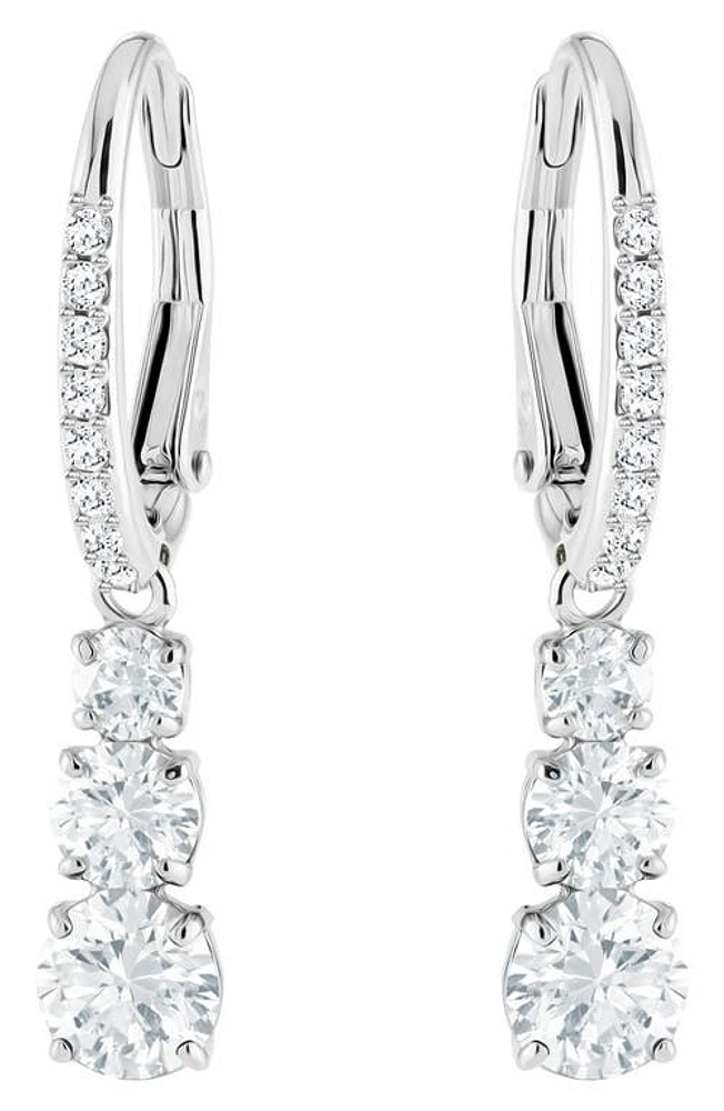 Swarovski Attract Trilogy Drop Earrings in Silver /Clear Crystal at Nordstrom