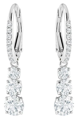 Swarovski Attract Trilogy Drop Earrings in Silver /Clear Crystal at Nordstrom