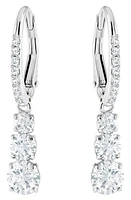 Swarovski Attract Trilogy Drop Earrings in Silver /Clear Crystal at Nordstrom