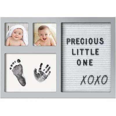 KeaBabies Heartfelt Clean Touch Inkless Hand & Footprint Frame Kit with Letterboard in Cloud Gray at Nordstrom