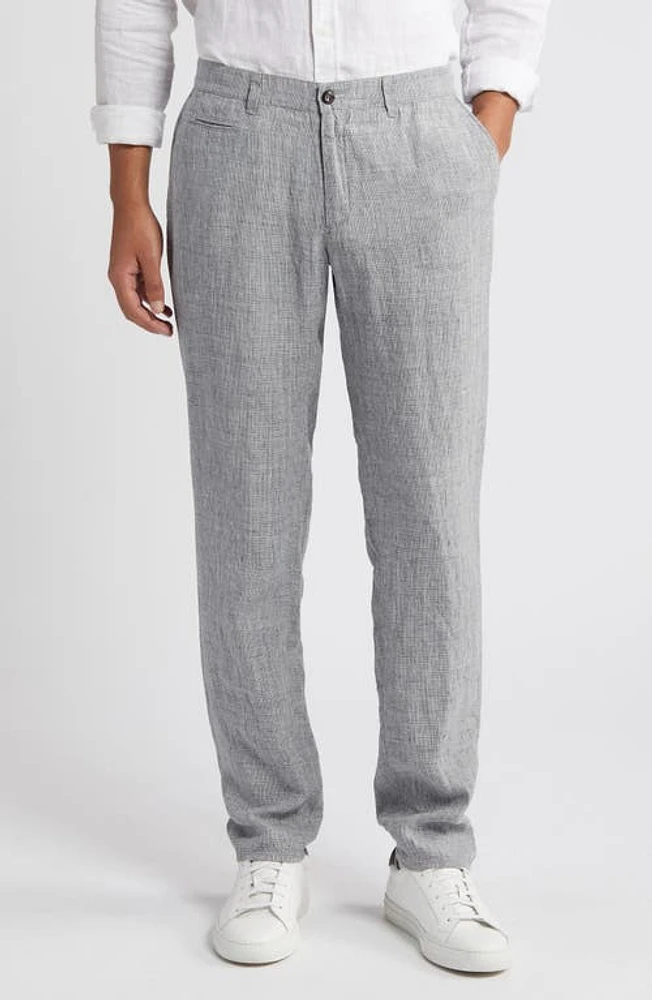 Brax Fabio Deluxe Modern Fit Flat Front Linen Pants at Nordstrom, X 32