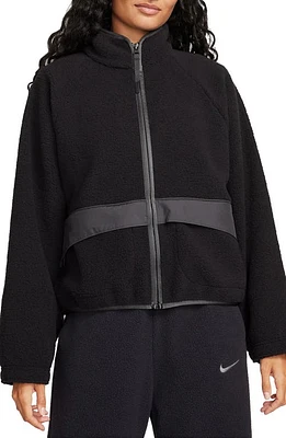 Nike Sportswear High Pile Fleece Jacket Black/Anthracite at Nordstrom,