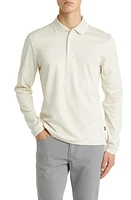 BOSS Pearl Tipped Long Sleeve Polo Open White at Nordstrom,