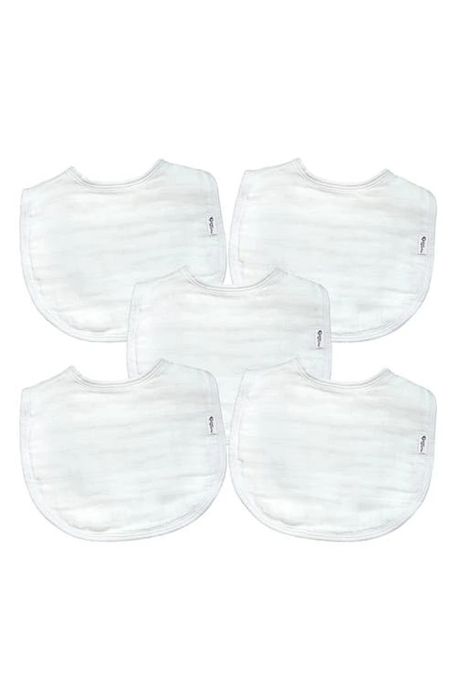 Green Sprouts 5-Pack Organic Cotton Muslin Baby Bibs in White at Nordstrom