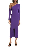 Mother of All Federica One-Shoulder Long Sleeve Body-Con Dress Purple at Nordstrom,