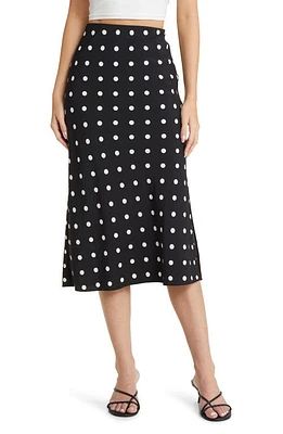 Madewell The Layton Midi Slip Skirt True Black at Nordstrom,