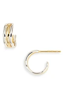 Argento Vivo Sterling Silver Huggie Earrings in Gold/Sil at Nordstrom