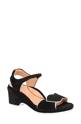 L'Amour des Pieds Marora Wedge Sandal in Black/White at Nordstrom, Size 6.5