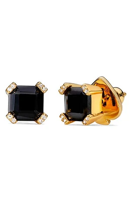 Kate Spade New York stud earrings in Jet/Gold at Nordstrom