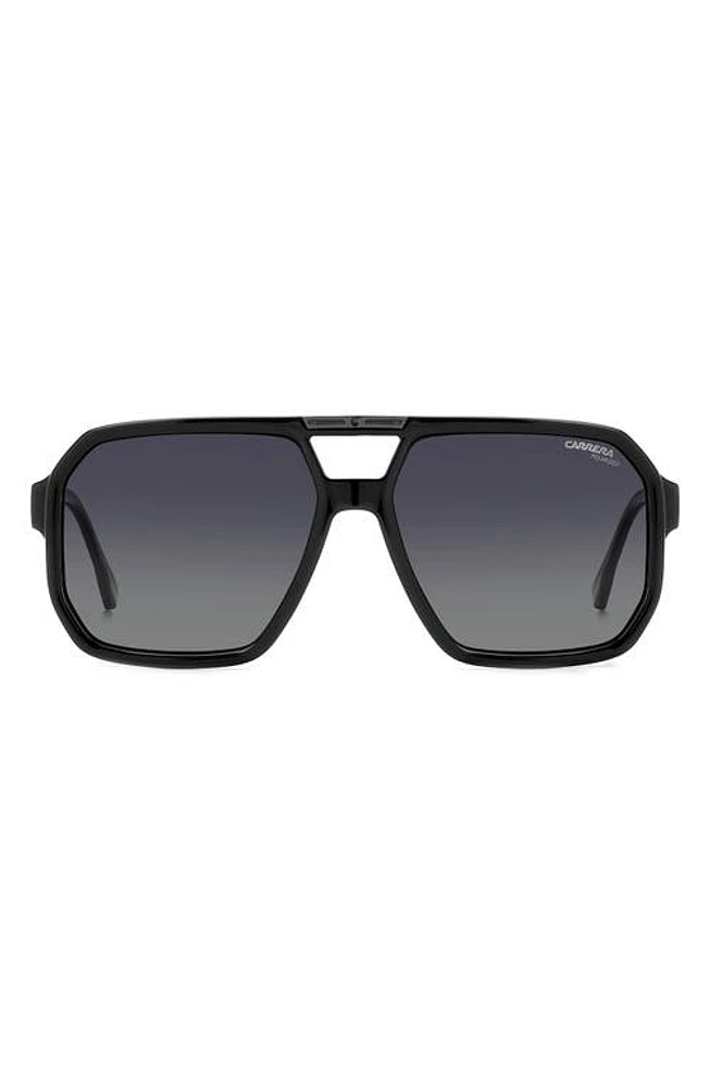 Carrera Eyewear Victory 60mm Gradient Polarized Aviator Sunglasses in Black/Gray Sf Polar at Nordstrom