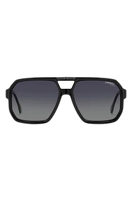 Carrera Eyewear Victory 60mm Gradient Polarized Aviator Sunglasses in Black/Gray Sf Polar at Nordstrom