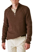 Lucky Brand Quarter Zip Tweed Sweater at Nordstrom,