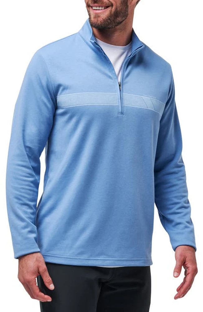 TravisMathew Upgraded Chest Stripe Half Zip Pullover at Nordstrom,