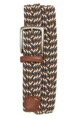 Torino Woven Belt Blue/Cream/Brown at Nordstrom,