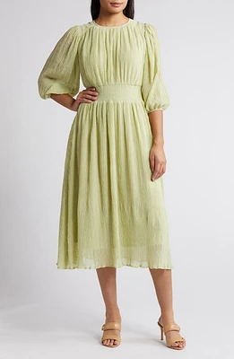 ZOE AND CLAIRE Three-Quarter Sleeve Midi Dress Dusty Mint at Nordstrom,