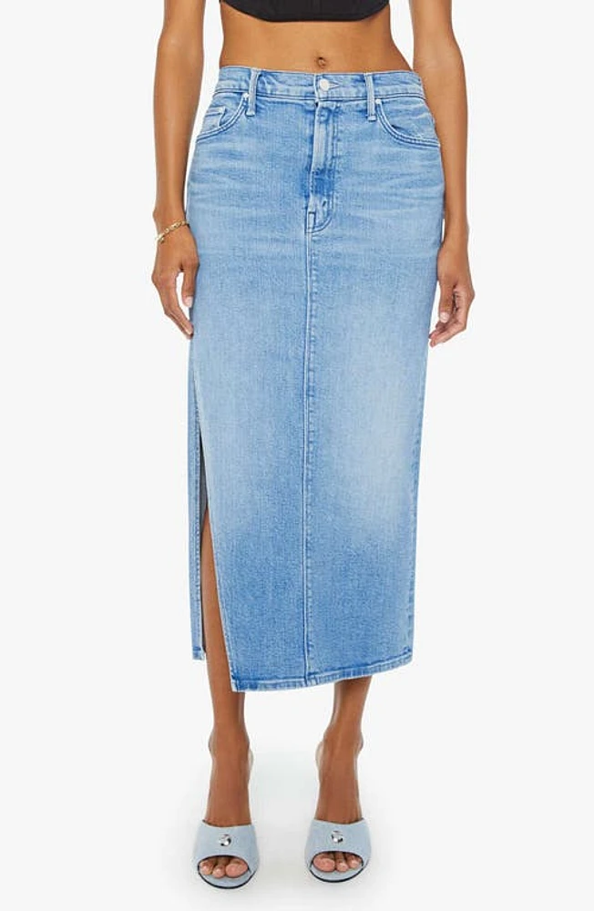 MOTHER The Split Second Denim Midi Skirt Mediterranean Muse at Nordstrom,