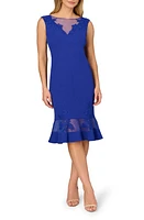 Aidan Mattox by Adrianna Papell Floral Lace Trim Mesh Cocktail Dress at Nordstrom,