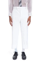 Thom Browne Low Rise Drop Crotch Backstrap Pants White at Nordstrom,