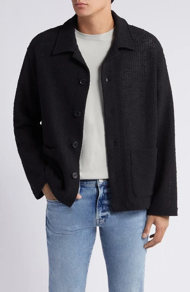 FRAME Open Weave Jacket Ash Black at Nordstrom,